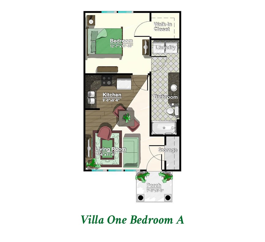 Villa One Bedroom A floorplan