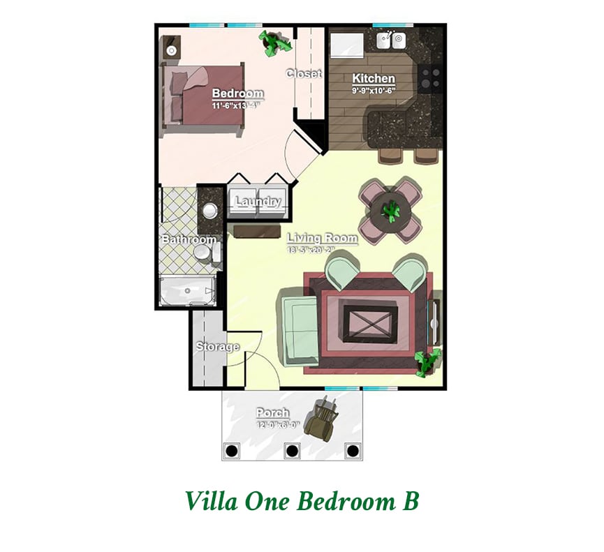 Villa One Bedroom B floorplan