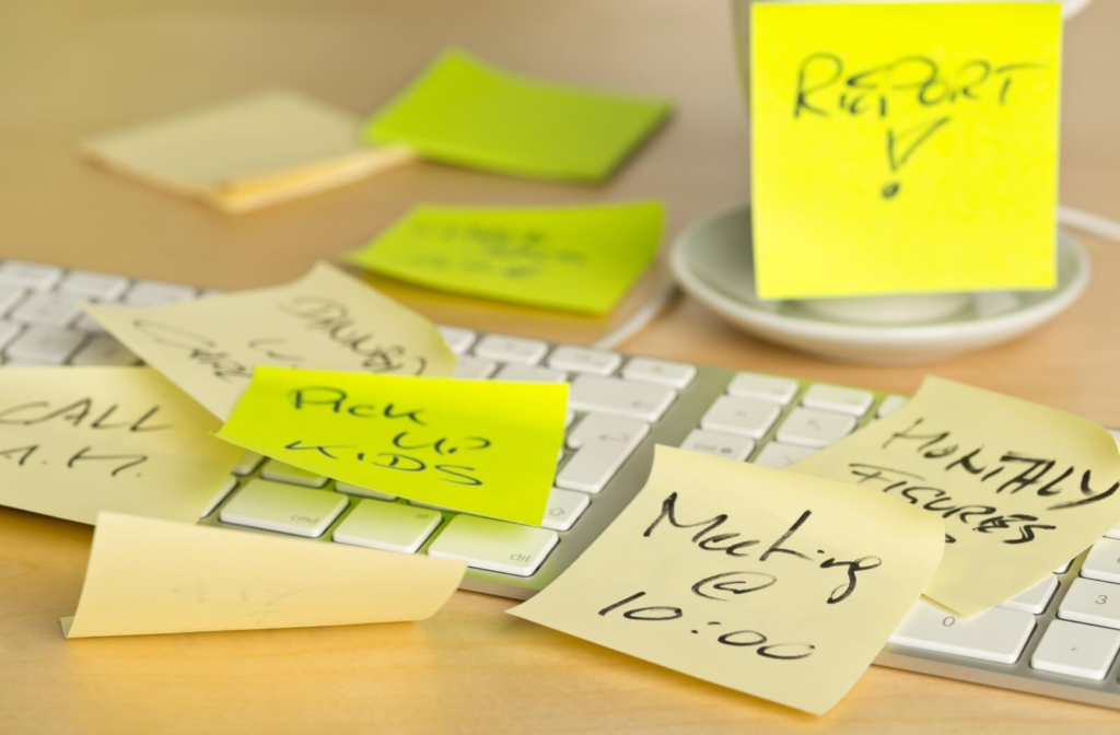 Someone has amassed too many sticky notes, and is too reliant on them.
